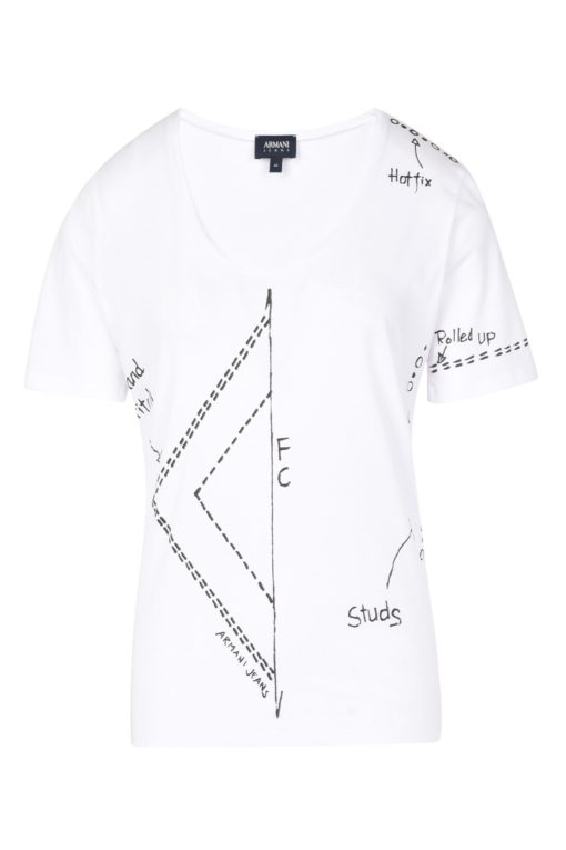 Armani jeans donna t-shirt stampa geometrica-2