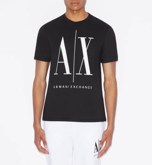 ARMANI EXCHANGE maglietta da uomo nero logo A|X