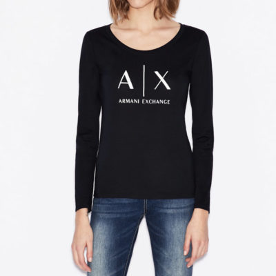 maglietta manica lunga Armani Exchange da donna con logo