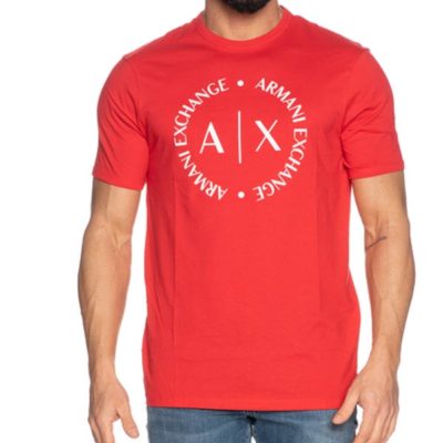 maglietta uomo con logo frontale Armani Exchange