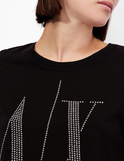 maglietta da donna Armani con logo A|X borchiato-2