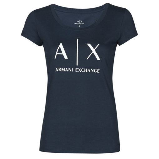 t-shirt blu Armani Exchange logo AX donna