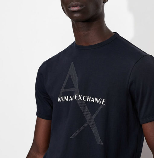 Maglietta girocollo Armani Exchange con stampa da uomo-1
