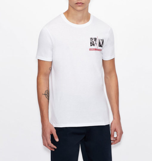 Armani Exchange maglietta uomo girocollo con piccola stampa