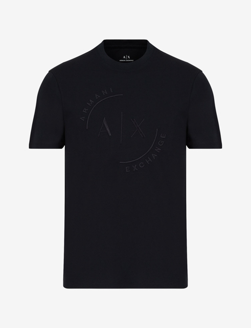 T-shirt con logo ARMANI EXCHANGE circolare ricamato -4