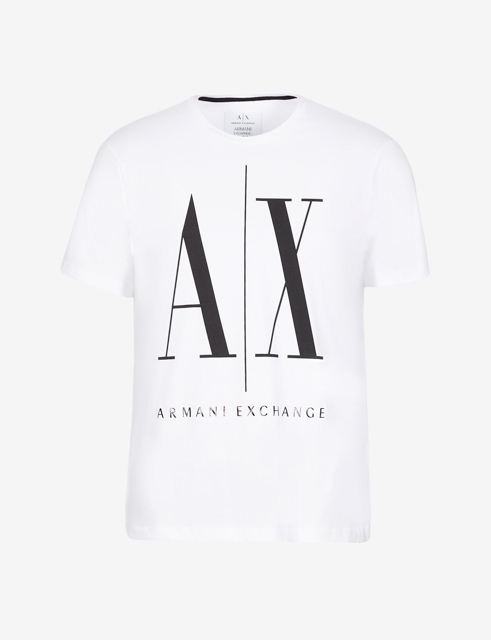 ARMANI EXCHANGE maglietta da uomo bianca logo A|X nero-2