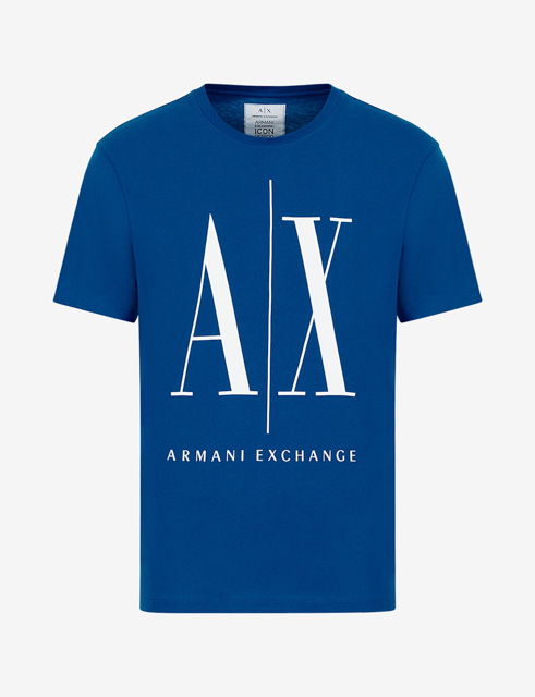 ARMANI EXCHANGE maglietta da uomo bluette logo A|X