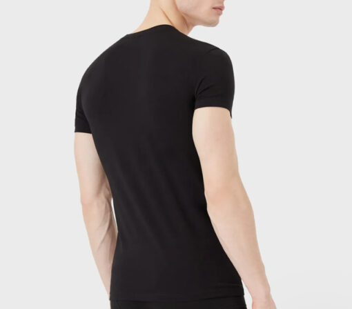 T-shirt nera EMPORIO ARMANI con scritta logo bianca-3