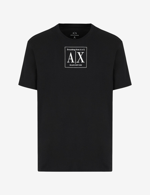 Maglietta ARMANI mezze maniche con stampa AX da uomo-3