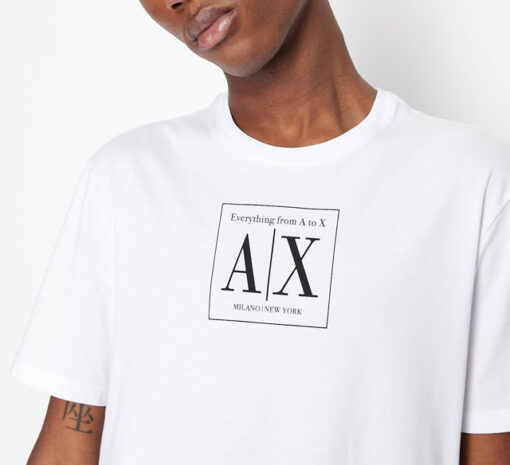 Maglietta ARMANI mezze maniche con stampa AX da uomo-2