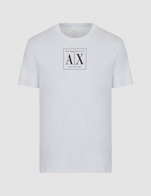 Maglietta ARMANI mezze maniche con stampa AX da uomo-10