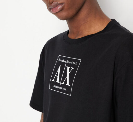 Maglietta ARMANI mezze maniche con stampa AX da uomo-6