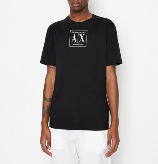Maglietta ARMANI mezze maniche con stampa AX da uomo-4
