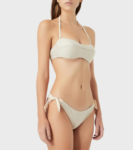 EMPORIO ARMANI bikini in lurex con fascia imbottita