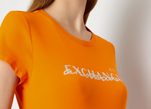 T-shirt arancione ARMANI EXCHANGE da donna-3
