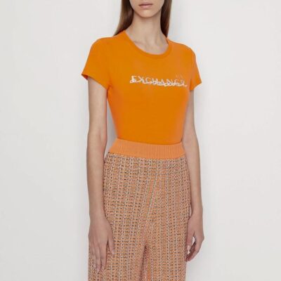 T-shirt arancione ARMANI EXCHANGE da donna
