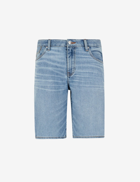 Pantaloncino jeans Armani Exchange misto cotone lino da uomo-4