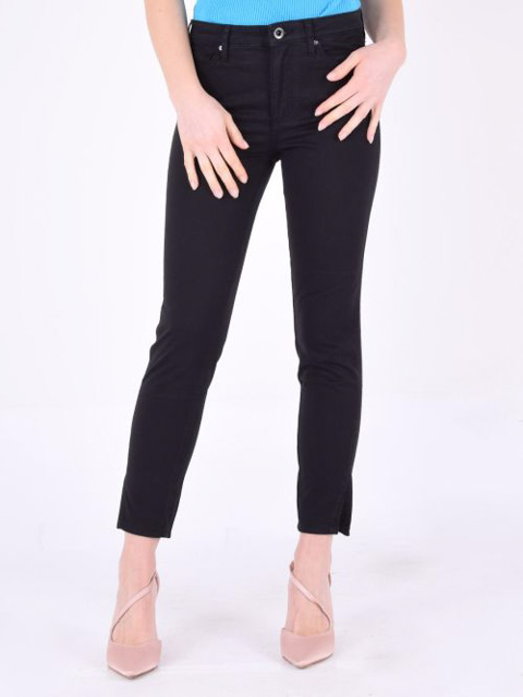Jeans nero donna ARMANI EXCHANGE modello capri con spacchetto-1