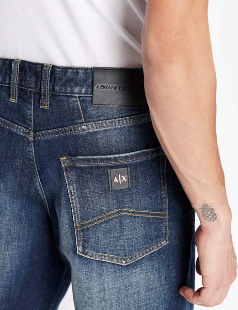 ARMANI EXCHANGE bermuda jeans scuro da uomo-3