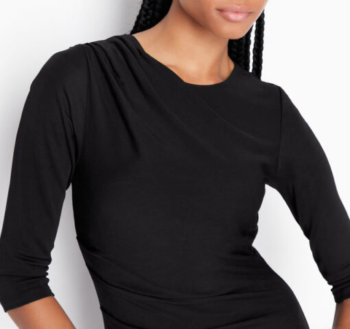 Vestito nero ARMANI EXCHANGE da donna in jersey di viscosa-2