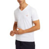 GUESS t-shirt a v tinta unita bianca da uomo-1