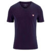 GUESS t-shirt a v tinta unita blu da uomo-3