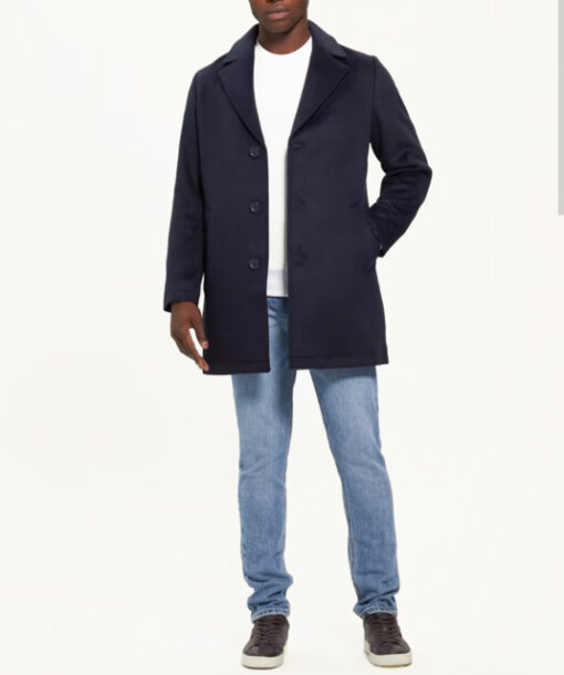 GUESS cappotto blu da uomo in misto lana-4