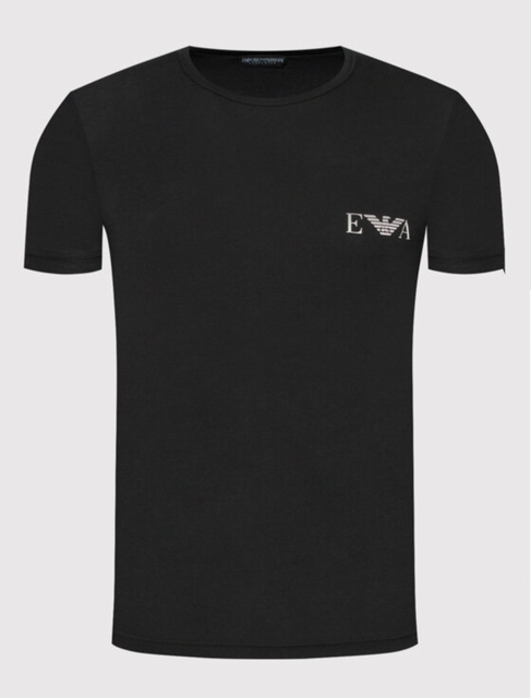 T-shirt nera Emporio Armani girocollo da uomo piccolo logo-1