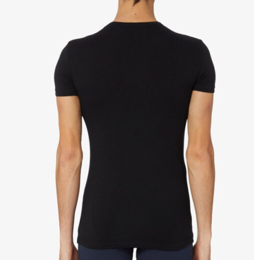 T-shirt nera Emporio Armani girocollo da uomo piccolo logo-3