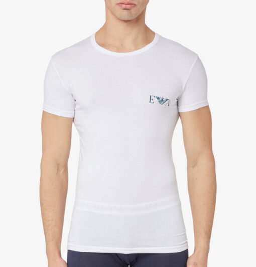T-shirt bianca Emporio Armani girocollo da uomo piccolo logo