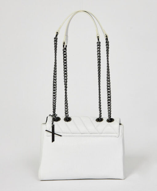 ARMANI EXCHANGE borsa bianca con doppi manici in catena da donna -3