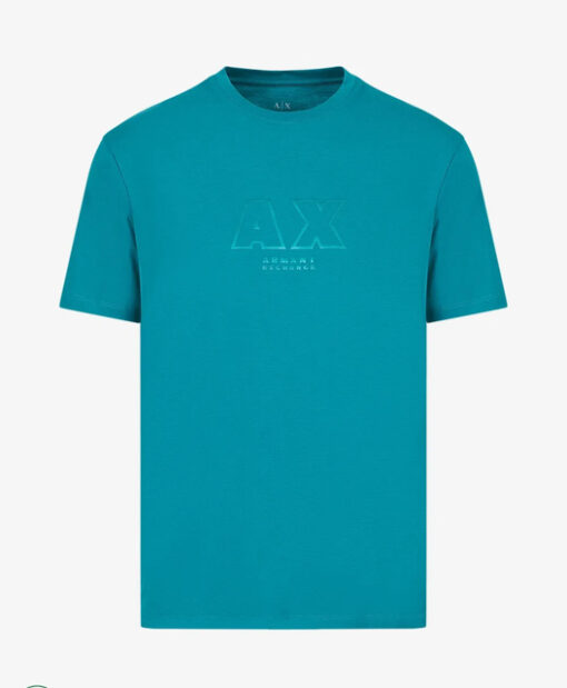ARMANI EXCHANGE t-shirt ottanio con logo tono su tono da uomo-3