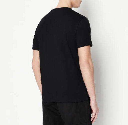 ARMANI EXCHANGE t-shirt nera con logo tono su tono da uomo-1