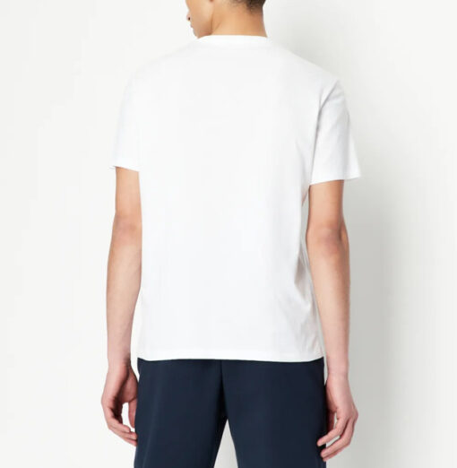 ARMANI EXCHANGE t-shirt bianca con logo tono su tono da uomo-2