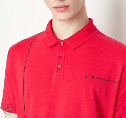 ARMANI EXCHANGE polo rossa in jersey elasticizzato da uomo