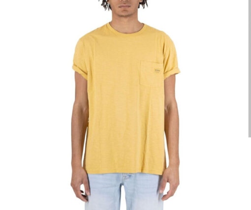 T-shirt gialla uomo con taschino GUESS