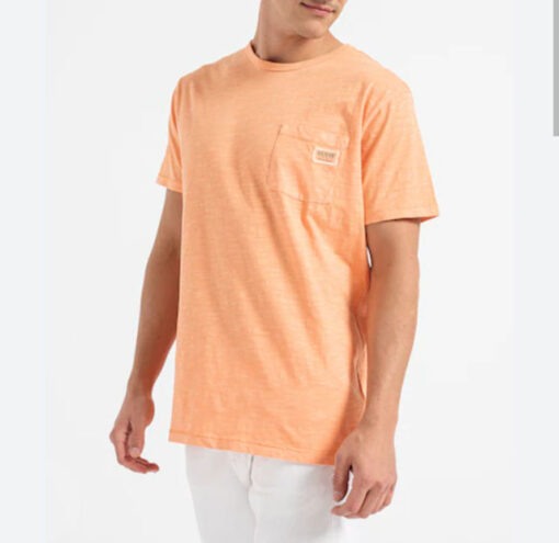 T-shirt arancione uomo con taschino GUESS