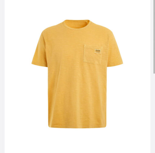 T-shirt gialla uomo con taschino GUESS-3