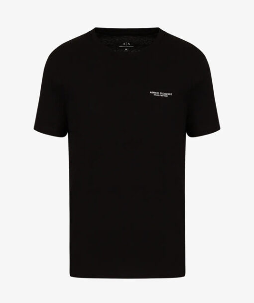 T-shirt nero da uomo con piccola scritta ARMANI EXCHANGE -2