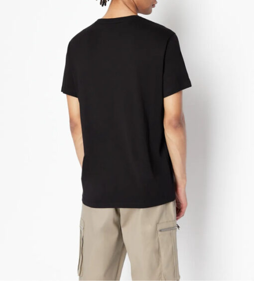 T-shirt nero da uomo con piccola scritta ARMANI EXCHANGE