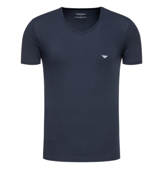 Emporio Armani uomo t-shirt elasticizzate a v blu-1
