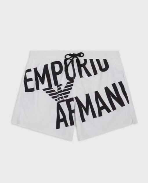 EMPORIO ARMANI boxer mare bianco con scritta da uomo-1