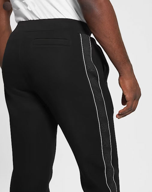Pantalone tuta GUESS nero con banda laterale da uomo-1