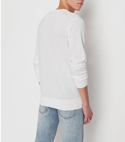 ARMANI EXCHANGE maglione bianco lana vergine uomo-3