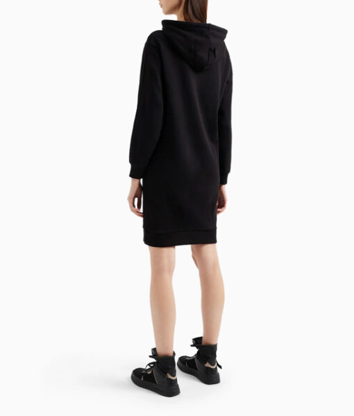 ARMANI EXCHANGE abito nero in felpa con cappuccio da donna-2
