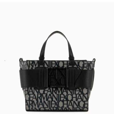 ARMANI EXCHANGE borsa piccola a bauletto da donna con logo all over-1