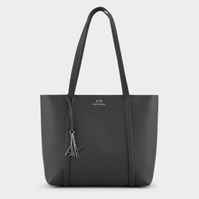 ARMANI EXCHANGE borsa nero donna con doppi manici-3