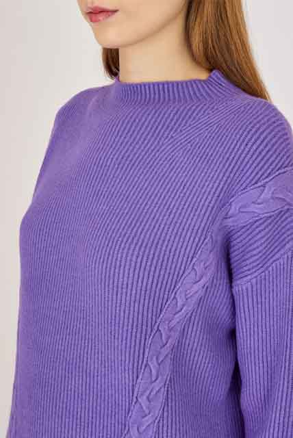 ARTIGLI maglione a costine viola da donna-1