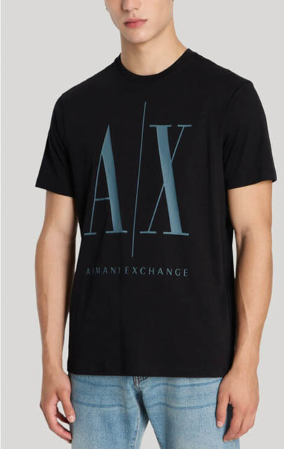 ARMANI EXCHANGE maglietta da uomo nera logo A|X grigia-2