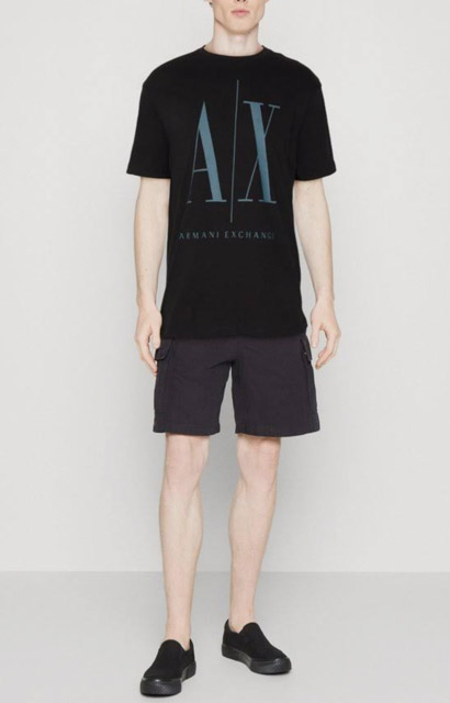 ARMANI EXCHANGE maglietta da uomo nera logo A|X grigia-1
